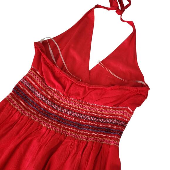 Vintage Forever 21 Y2K Babydoll Halter Red dress Coastal Boho Chic Indie Small - Picture 11 of 14